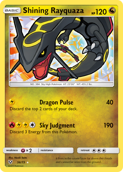 Shining Rayquaza 56/73 Rare Shining Shining Legends Pokemon