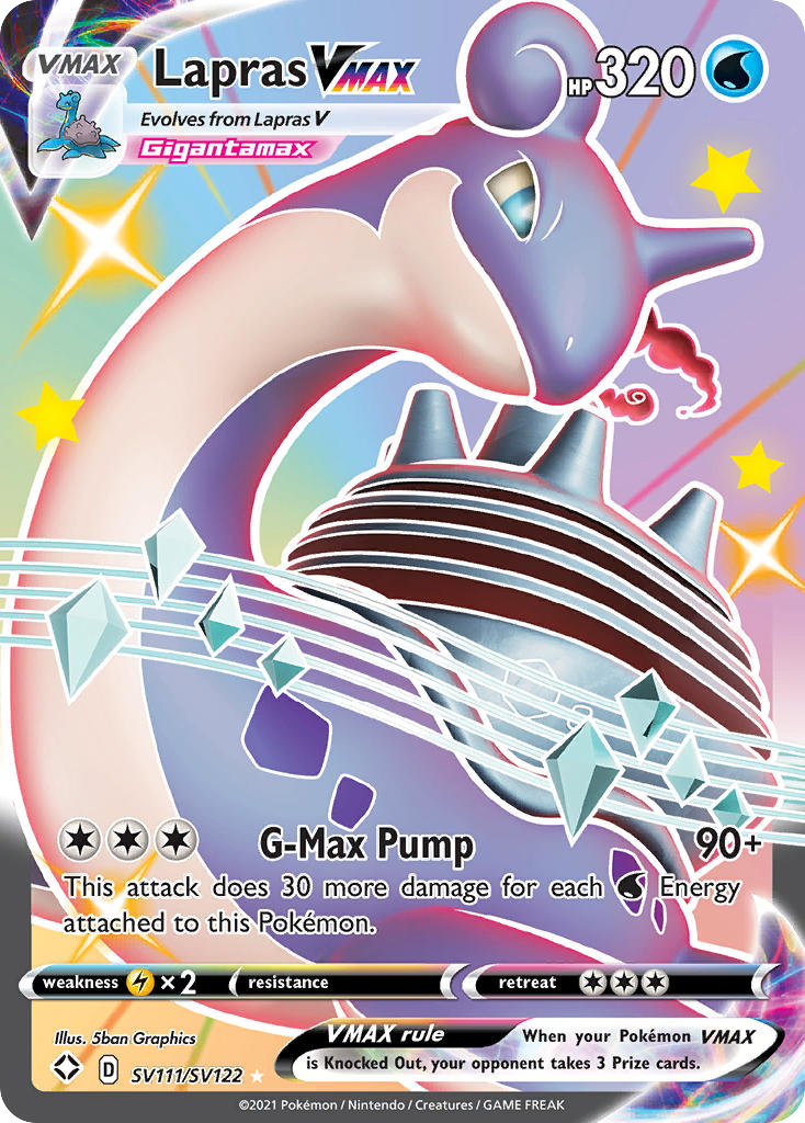 Lapras VMAX SV111/SV122 Holo VMAX Rare Shining Fates Shiny Vault Pokemon