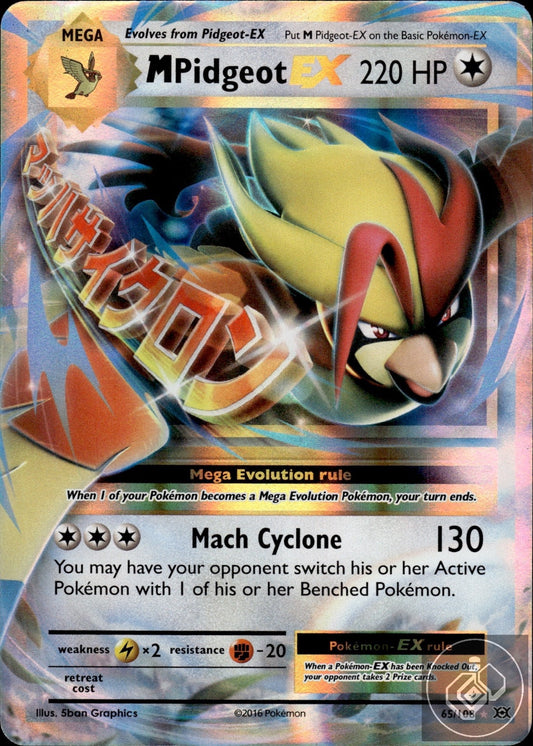 M Pidgeot EX 65/108 Holo EX Rare Evolutions Pokemon