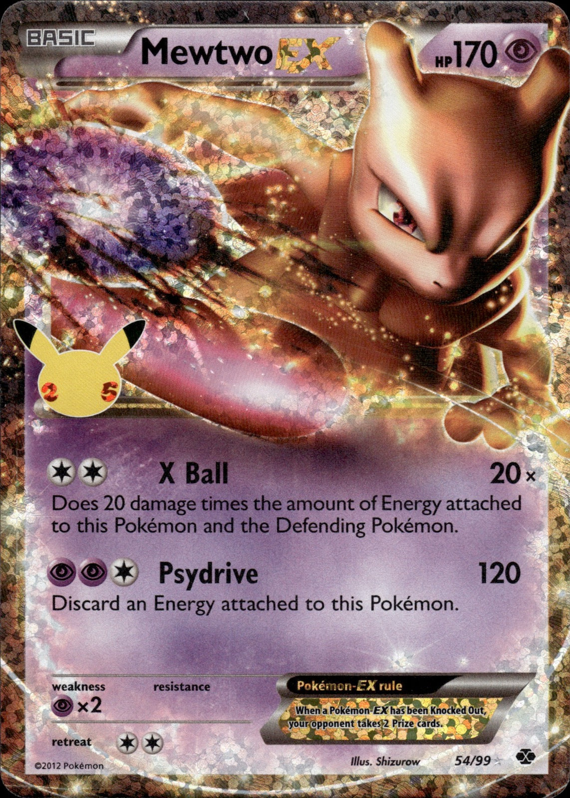 Mewtwo EX 54/99 Holo EX Rare Next Destinies Pokemon