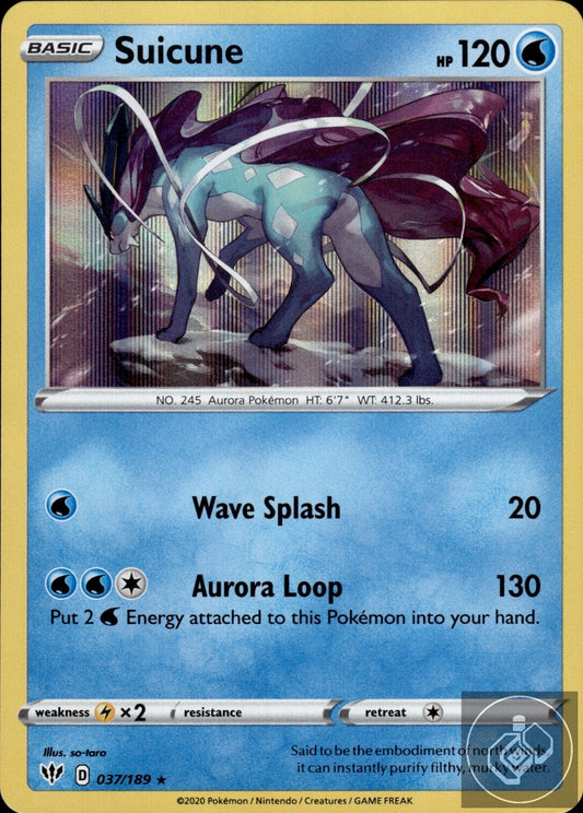 Suicune 037/189 Holo Rare Darkness Ablaze Pokemon Holo