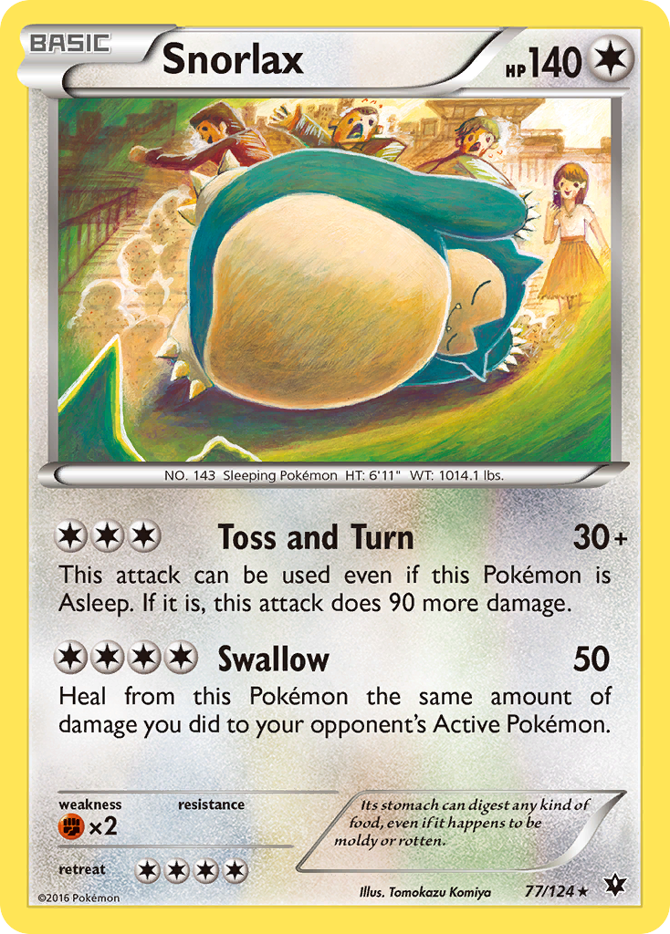 Snorlax 77/124 Rare Fates Collide Pokemon