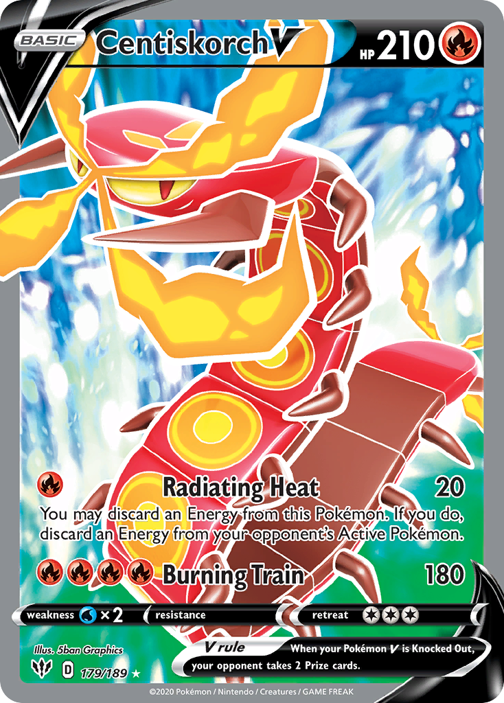 Centiskorch V 179/189 Ultra Rare Darkness Ablaze Pokemon