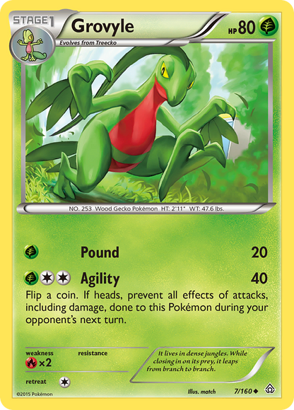 Grovyle 7/160 Uncommon Primal Clash Pokemon