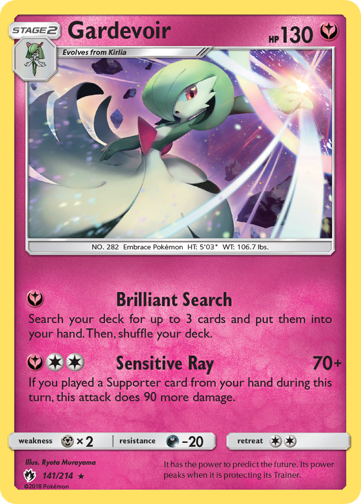Gardevoir 141/214 Holo Rare Lost Thunder Pokemon Holo