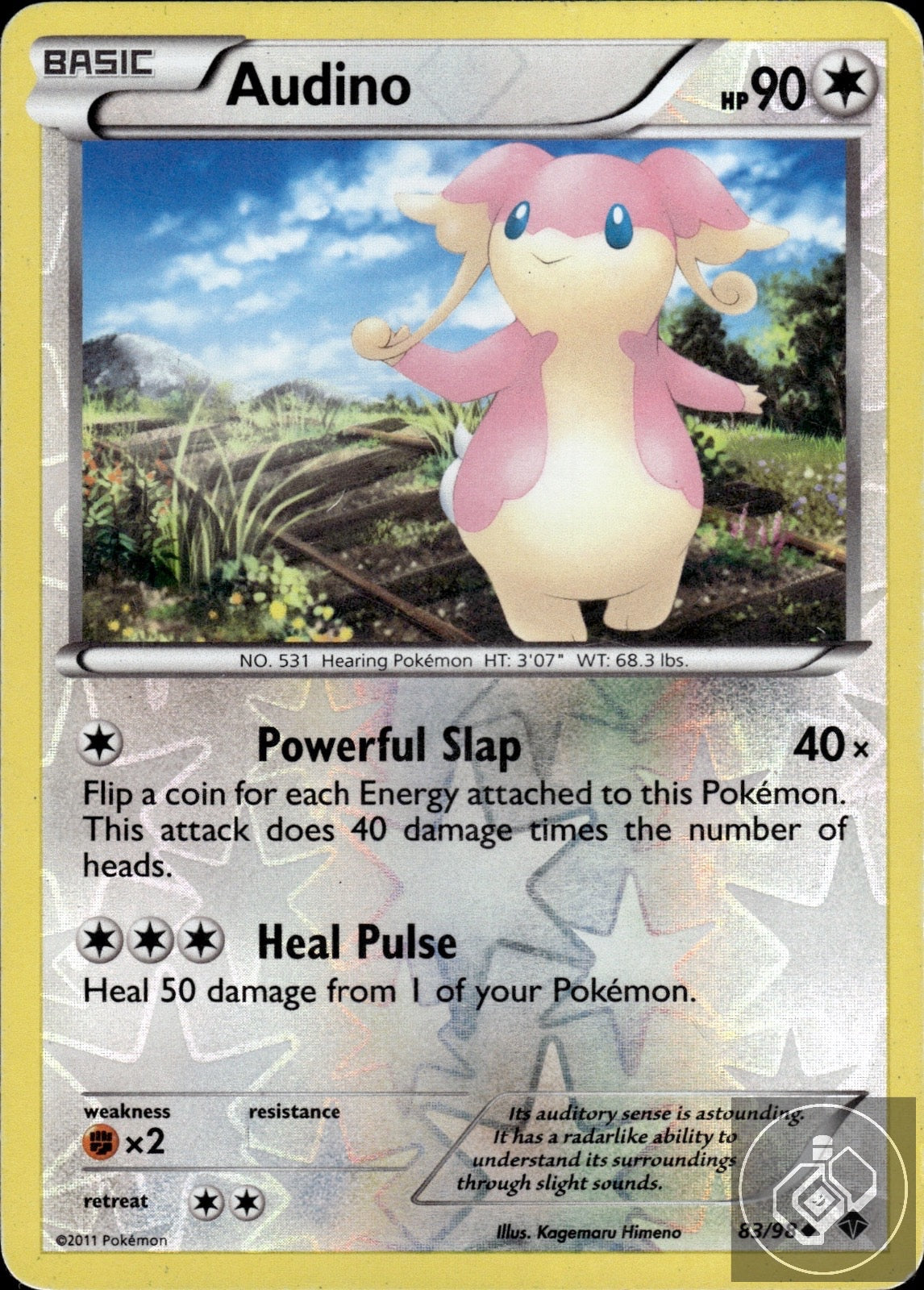 Audino 83/98 Uncommon Emerging Powers Pokemon Reverse Holo