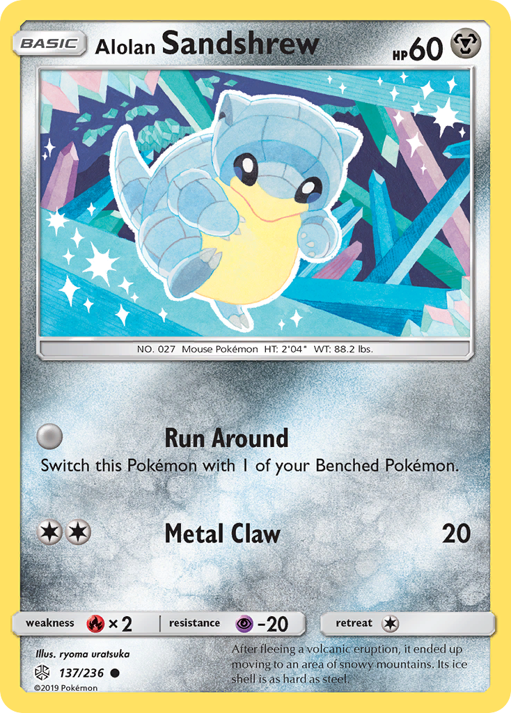 Alolan Sandshrew 137/236 Common Cosmic Eclipse Pokemon