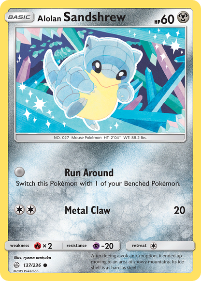 Alolan Sandshrew 137/236 Common Cosmic Eclipse Pokemon