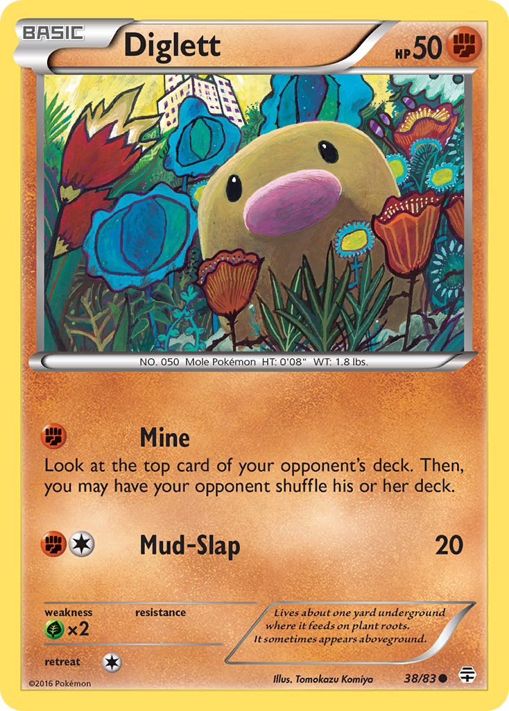 Diglett 38/83 Common Generations Pokemon Reverse Holo