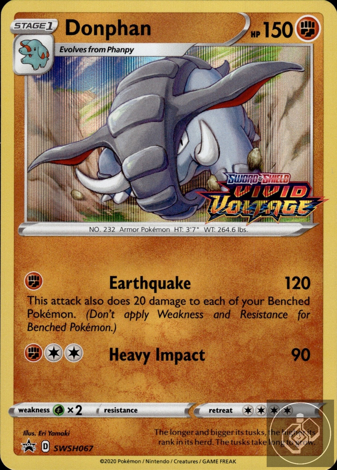 Donphan (Prerelease) SWSH067 Holo Promo Sword & Shield Promo Pokemon
