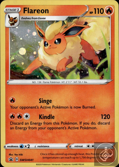 Flareon SWSH041 Holo Promo Sword & Shield Promo Pokemon Holo