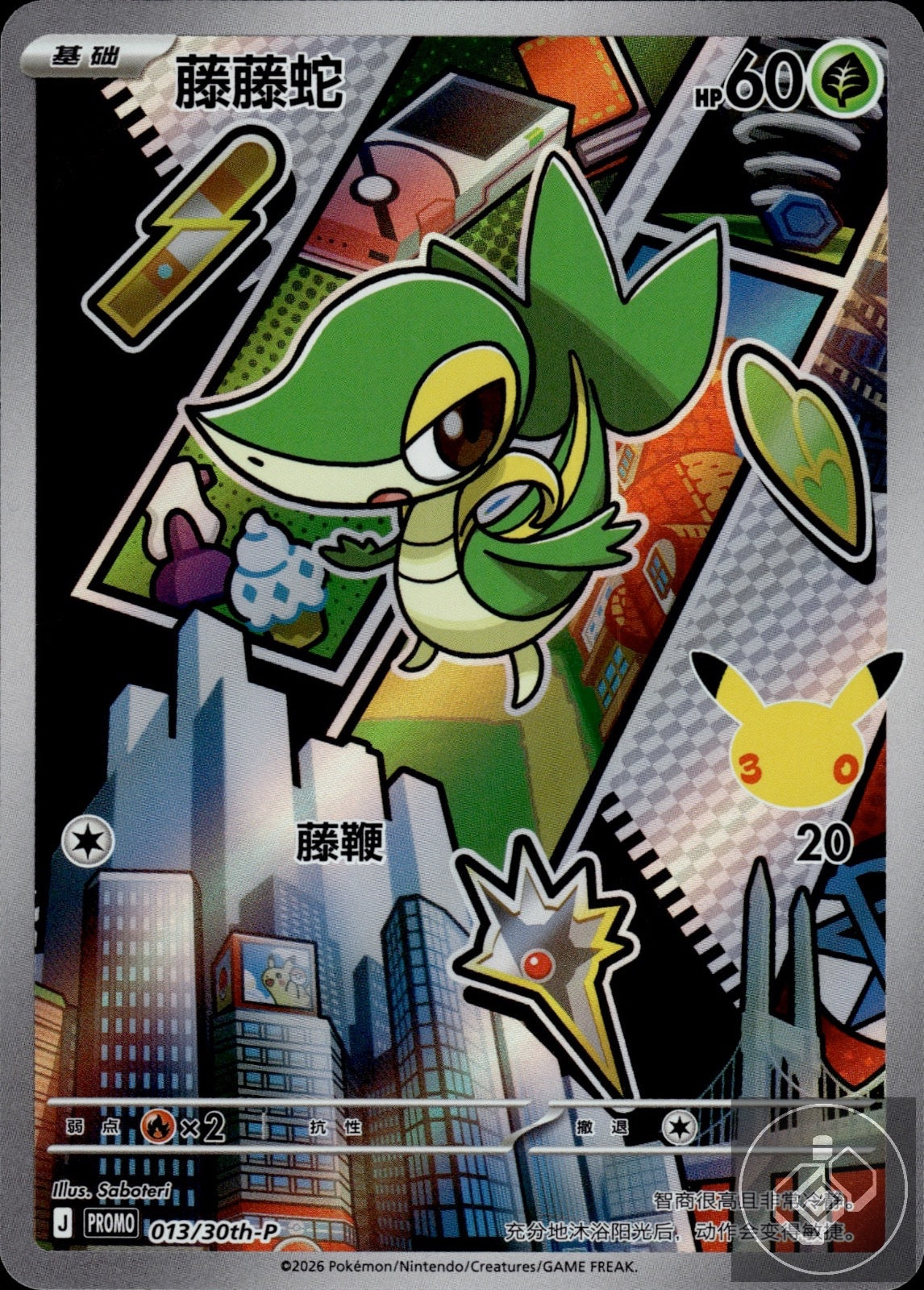 Snivy 013/030 30th Anniversary Celebration Pokemon Chinese