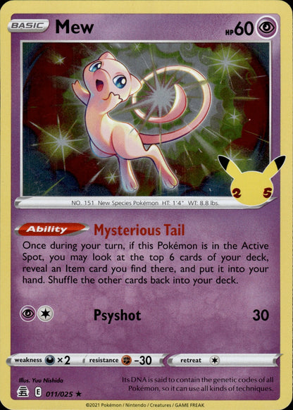 Mew 011/025 Holo Rare Celebrations Pokemon