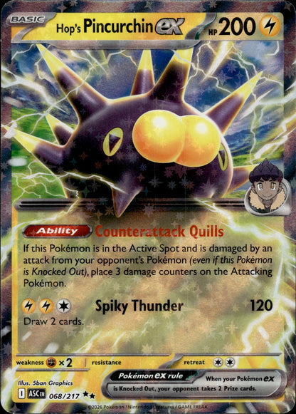 Hop's Pincurchin ex 068/217 Double Rare Ascended Heroes Pokemon