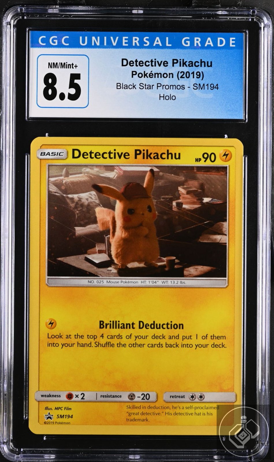 Detective Pikachu SM194 Purchase Exclusive Pokemon CGC 8.5 Nm/mint+