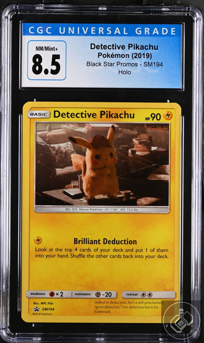 Detective Pikachu SM194 Purchase Exclusive Pokemon CGC 8.5 Nm/mint+