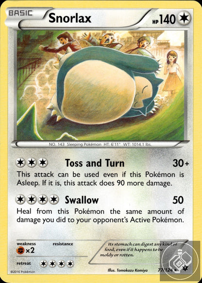 Snorlax 77/124 Rare Fates Collide Pokemon