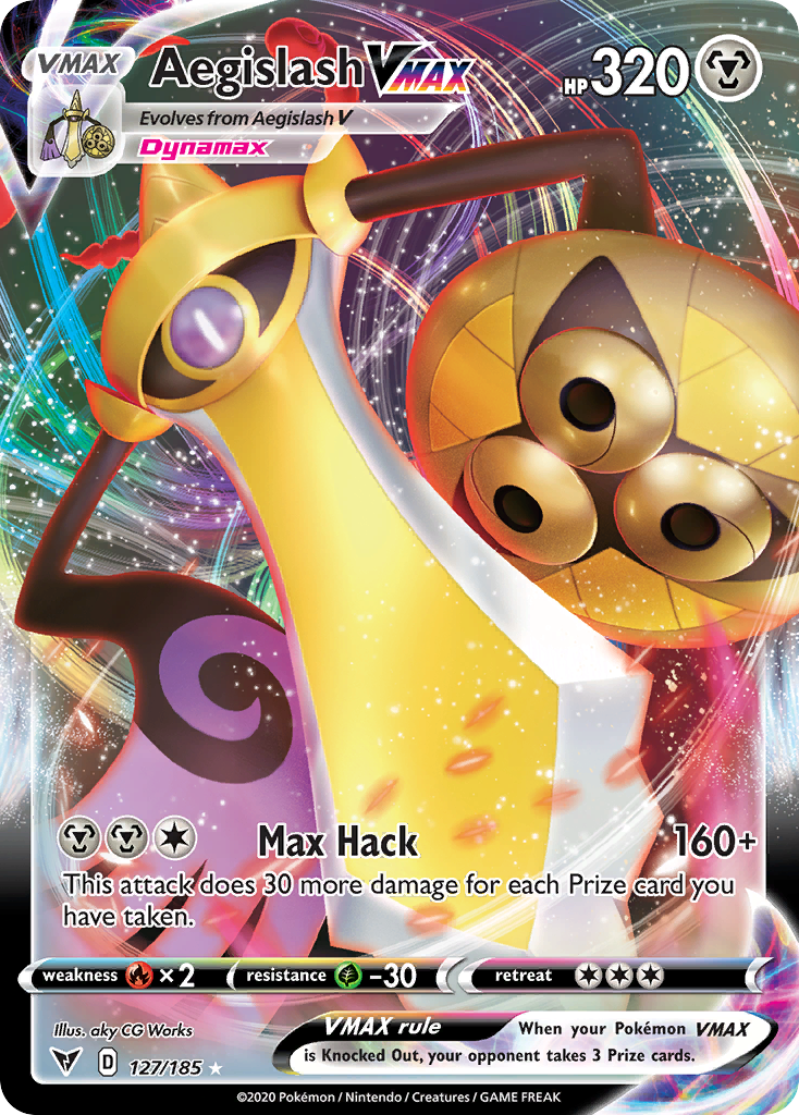 Aegislash VMAX 127/185 Holo VMAX Rare Vivid Voltage Pokemon