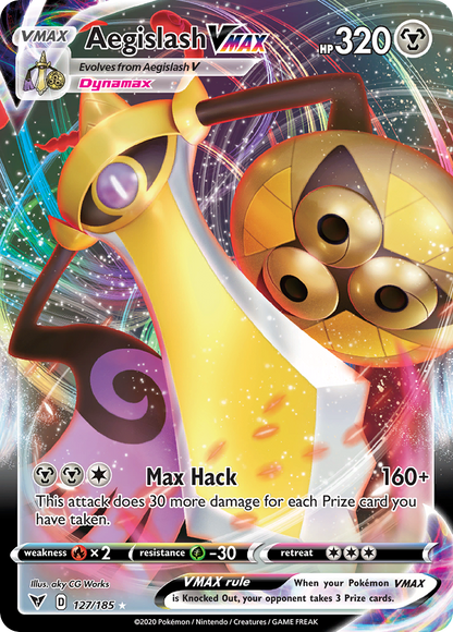 Aegislash VMAX 127/185 Holo VMAX Rare Vivid Voltage Pokemon