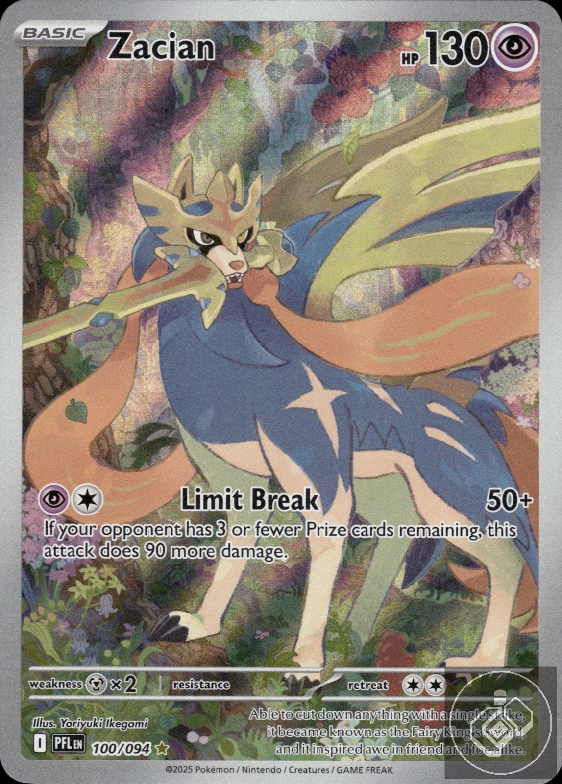 Zacian 100/094 Illustration Rare Phantasmal Flames Pokemon