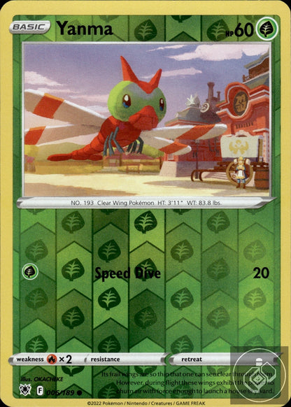 Yanma 006/189 Common Astral Radiance Pokemon Reverse Holo