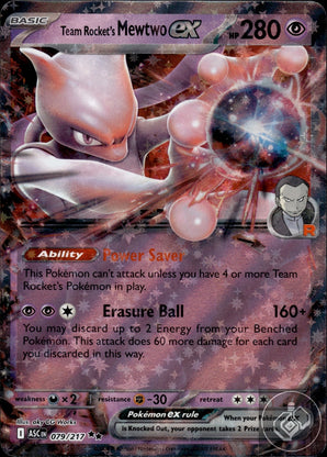 Team Rocket's Mewtwo ex 079/217 Double Rare Ascended Heroes Pokemon