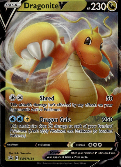 Dragonite V SWSH154 Holo Promo Sword & Shield Promo Pokemon