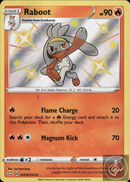 Raboot SV016/SV122 Shiny Rare Shining Fates Shiny Vault Pokemon
