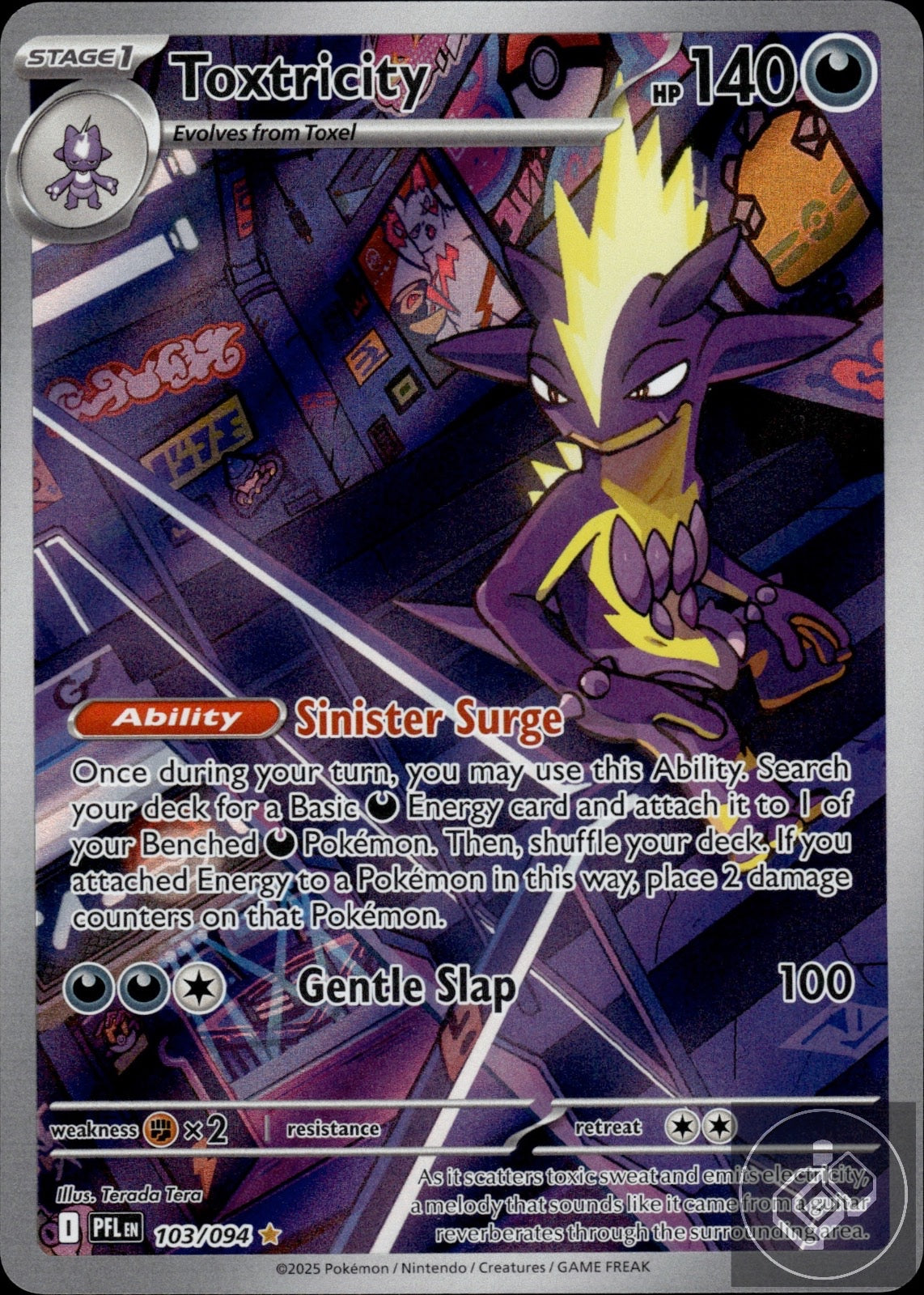 Toxtricity 103/094 Illustration Rare Phantasmal Flames Pokemon