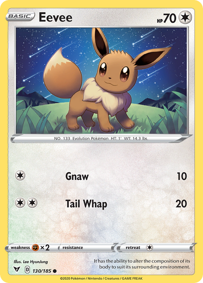 Eevee 130/185 Common Vivid Voltage Pokemon