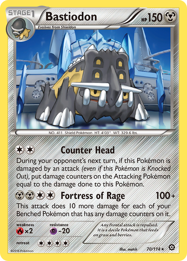 Bastiodon 70/114 Rare Steam Siege Pokemon Reverse Holo