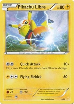 Pikachu Libre (14 14/30 Common XY Trainer Kit: Pikachu Libre & Suicune Pokemon