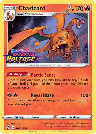 Charizard (Prerelease) SWSH066 Holo Promo Sword & Shield Promo Pokemon