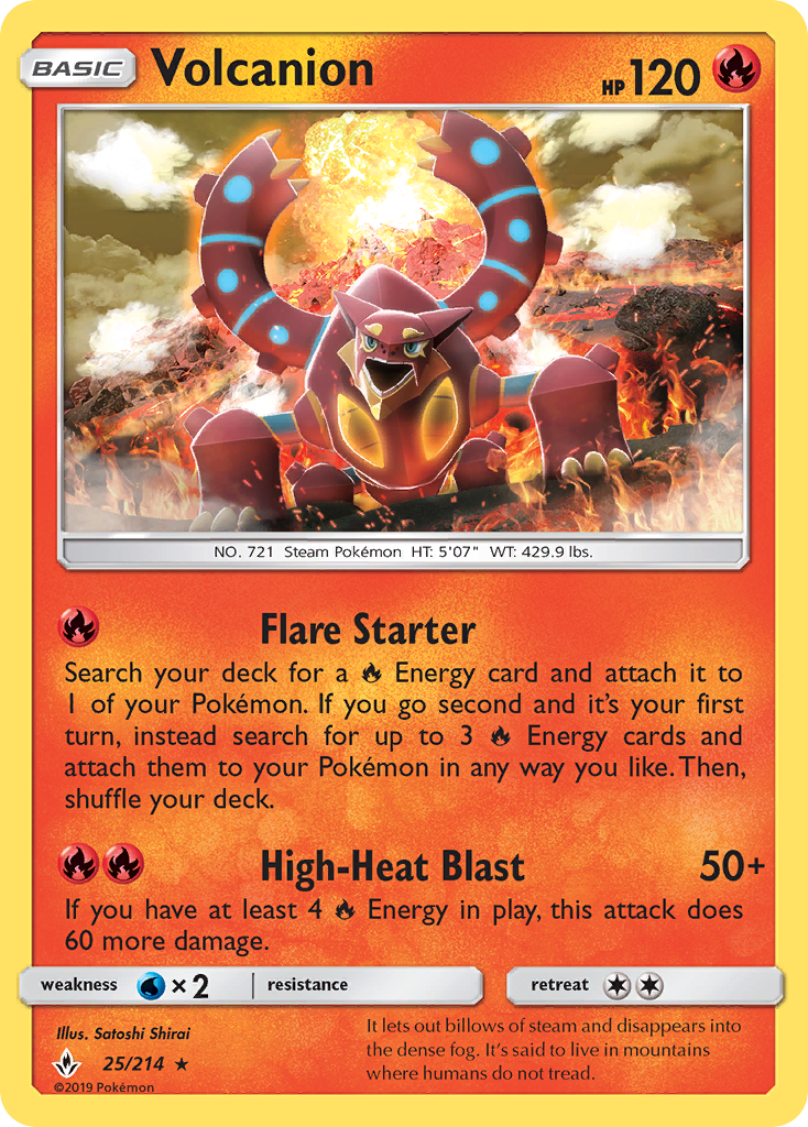 Volcanion 25/214 Holo Rare Unbroken Bonds Pokemon