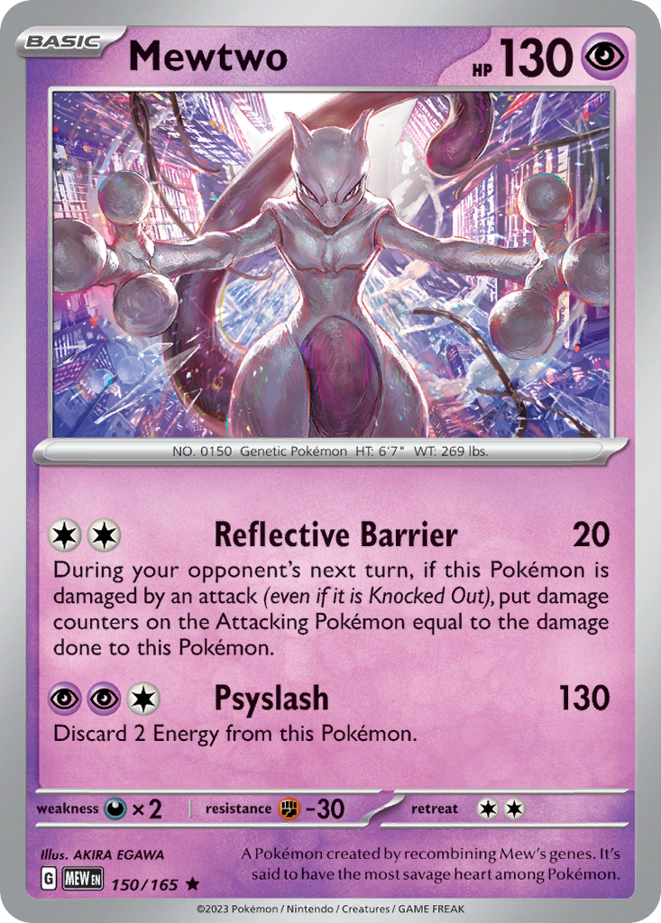 Mewtwo 150/165 Rare 151 Pokemon