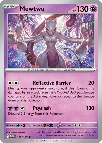 Mewtwo 150/165 Rare 151 Pokemon