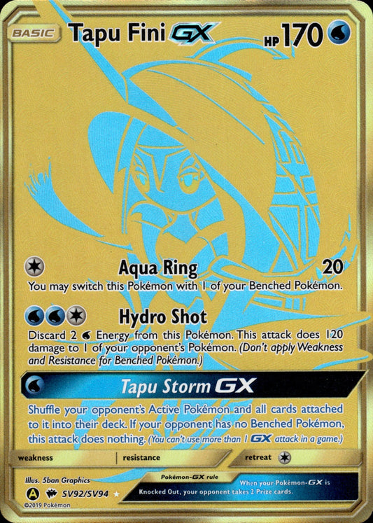 Tapu Fini GX SV92/SV94 Secret Rare Hidden Fates Shiny Vault Pokemon