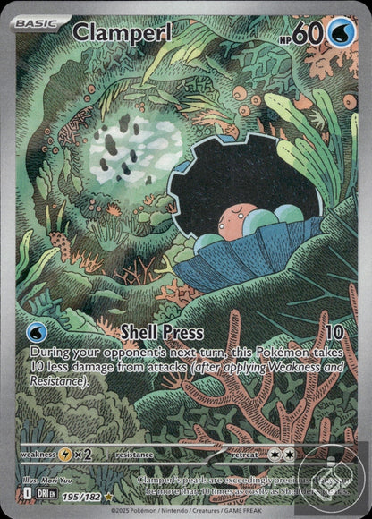 Clamperl 195/182 Illustration Rare Destined Rivals Pokemon