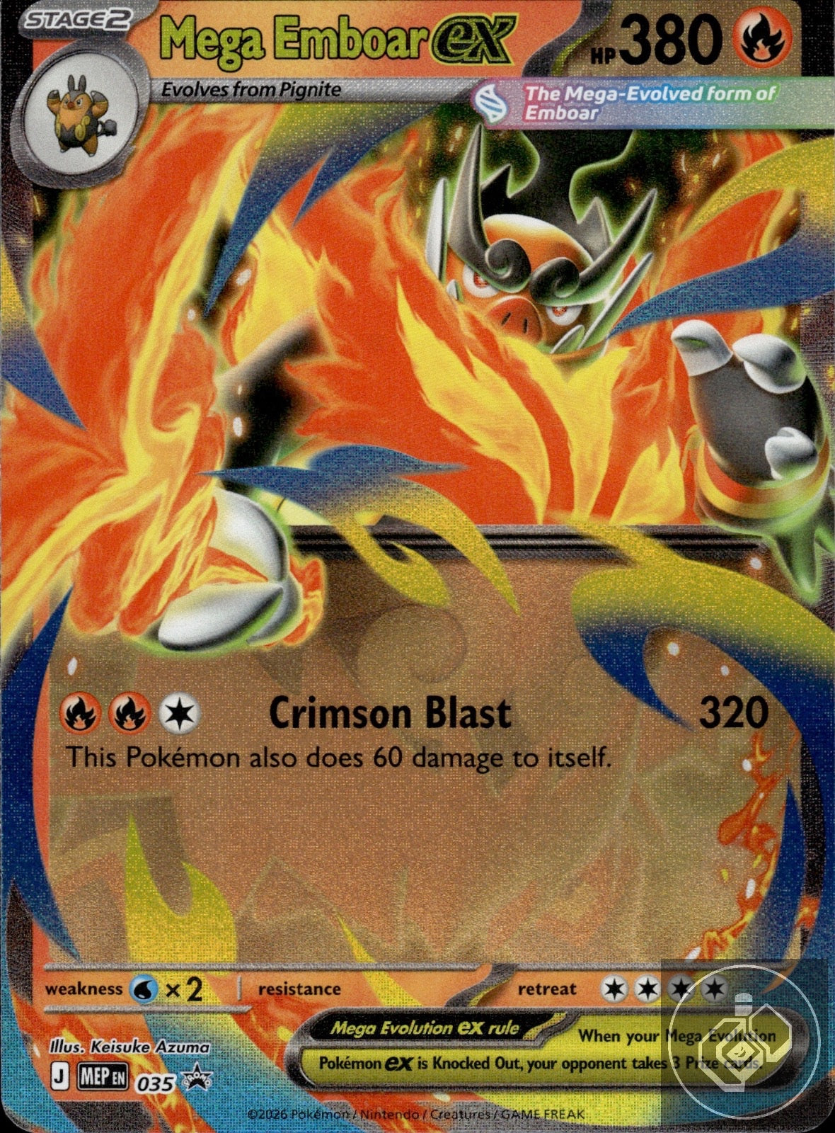Mega Emboar ex 035 Holo Promo ME: Mega Evolution Promo Pokemon