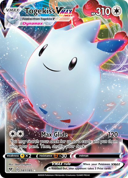 Togekiss VMAX 141/185 Holo VMAX Rare Vivid Voltage Pokemon