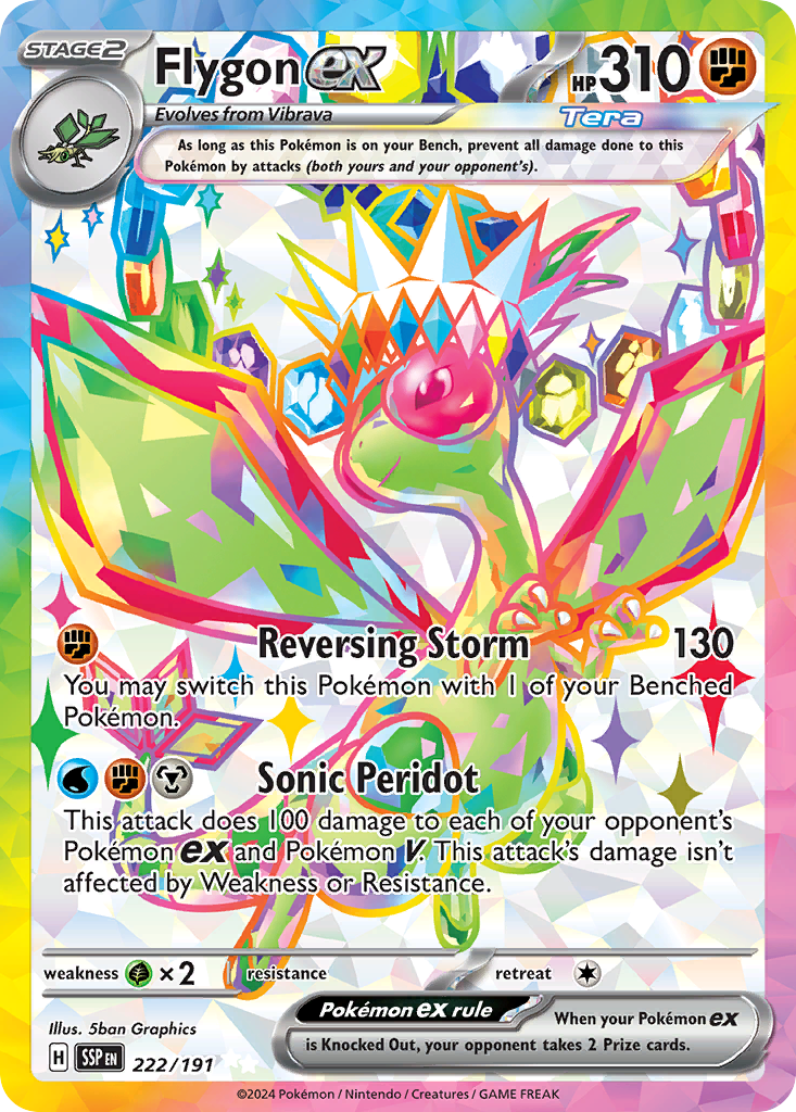 Flygon ex 222/191 Ultra Rare Surging Sparks Pokemon