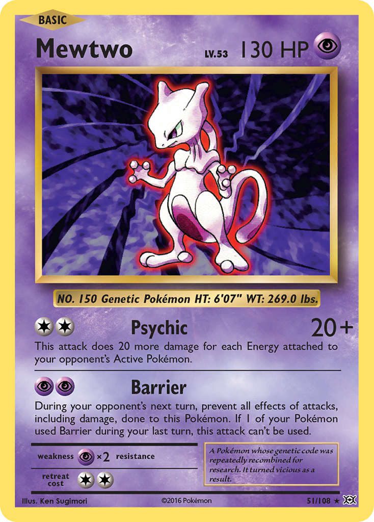 Mewtwo 51/108 Rare Evolutions Pokemon