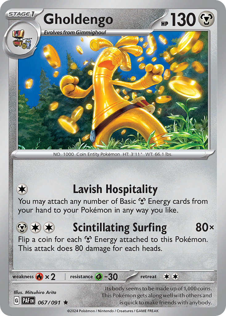 Gholdengo 067/091 Rare Paldean Fates Pokemon
