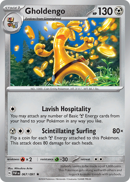 Gholdengo 067/091 Rare Paldean Fates Pokemon