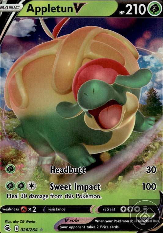 Appletun V 026/264 Holo V Rare Fusion Strike Pokemon