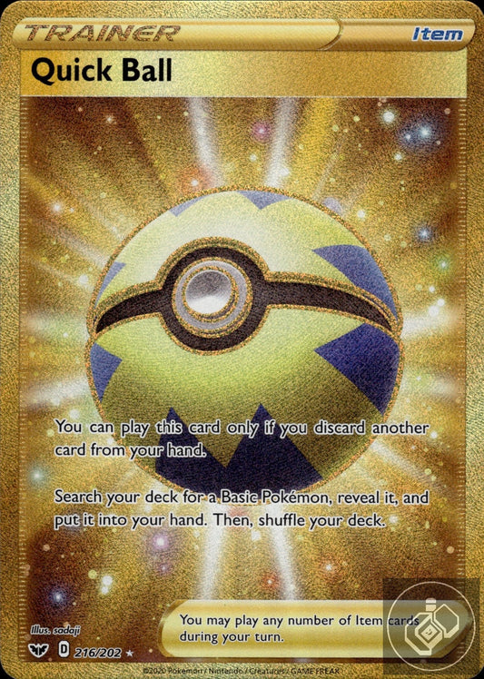 Quick Ball 216/202 Secret Rare Sword & Shield Pokemon