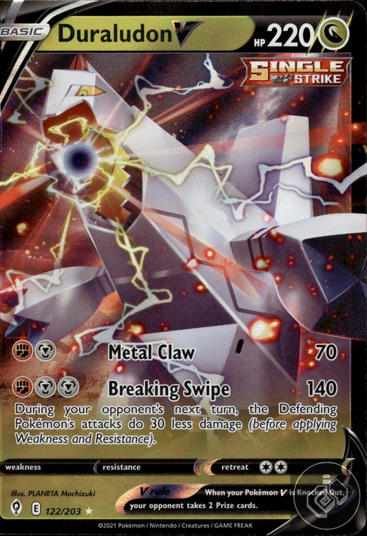Duraludon V 122/203 Holo V Rare Evolving Skies Pokemon