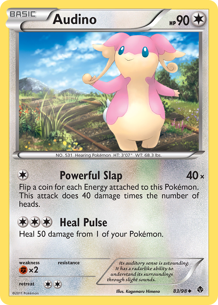 Audino 83/98 Uncommon Emerging Powers Pokemon Reverse Holo
