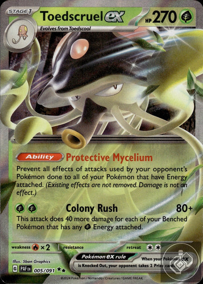Toedscruel ex 005/091 Double Rare Paldean Fates Pokemon