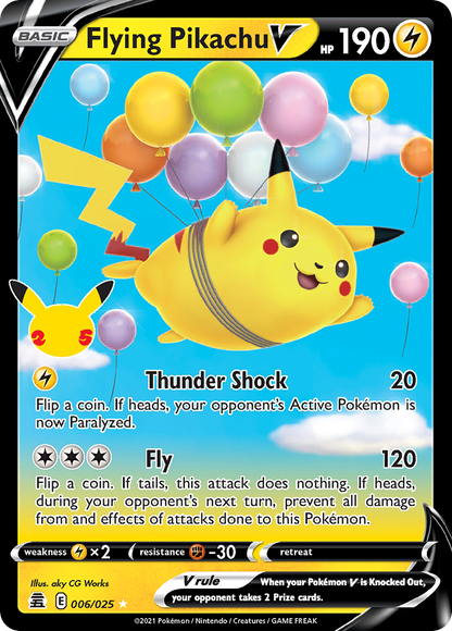 Flying Pikachu V 006/025 Holo V Rare Celebrations Pokemon